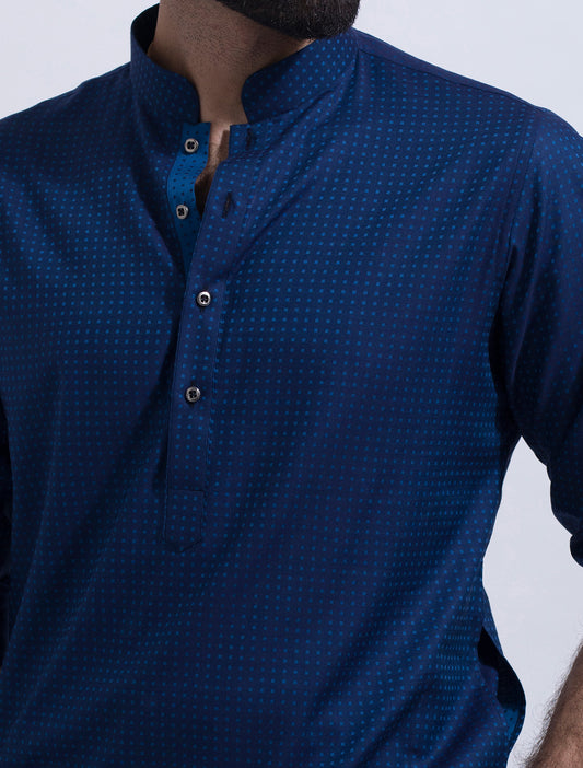 NAVY-TURQOISE KURTA
