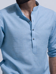 LIGHT BLUE TEXTURED KURTA
