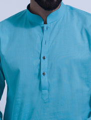 LIGHT TURQUIISE BLUE SMART CASUAL KURTA