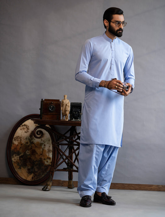 LIGHT BLUE KAMEEZ SHALWAR