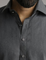 GREY SHIRT COLLAR KAMEEZ SHALWAR