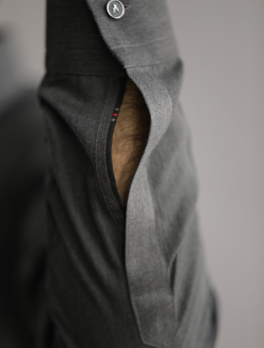 GREY SHIRT COLLAR KAMEEZ SHALWAR