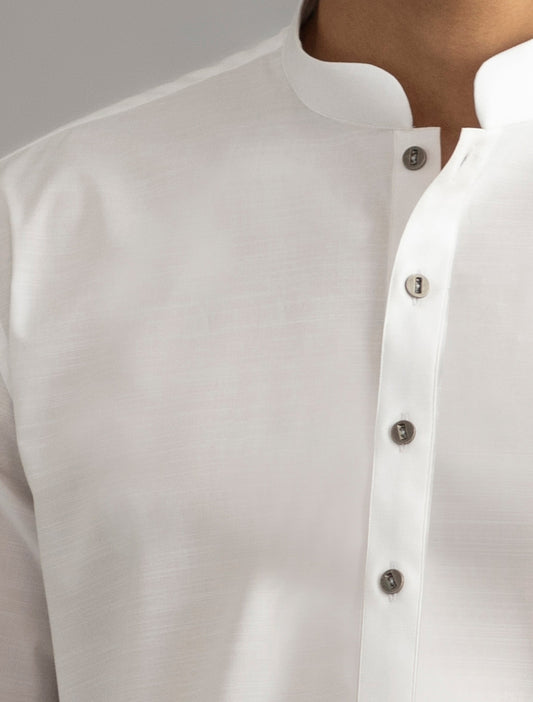 CRISP WHITE TEXTURED KURTA