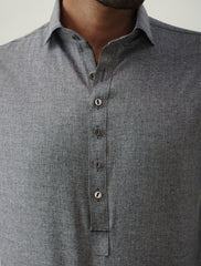 GREY- BLUE ABSTRACT KAMEEZ SHALWAR
