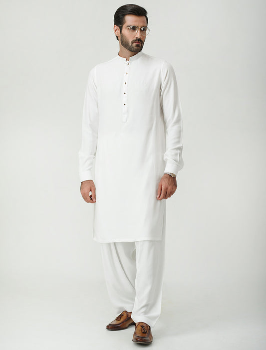 OFF-WHITE ROYAL TWILL KAMEEZ SHALWAR