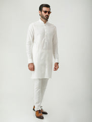 PEARL WHITE COTTON SILK KURTA PAJAMA