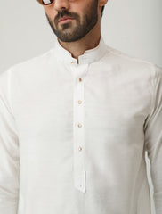 PEARL WHITE COTTON SILK KURTA PAJAMA