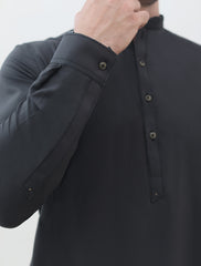 GRAY EYELET DETAILED KAMEEZ SHALWAR