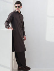 BROWN MONOGRAM KAMEEZ SHALWAR