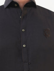 BROWN MONOGRAM KAMEEZ SHALWAR
