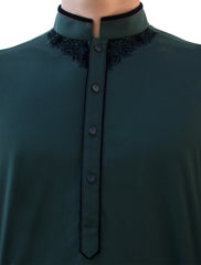 GREEN APPLIQUE KAMEEZ SHALWAR