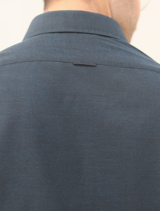 TORQUOISE TWO TONE LOGO EMBROIDERED KAMEEZ SHALWAR