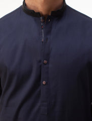 BLUE MANDARIN COLLAR KAMEEZ SHALWAR