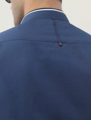 BLUE RIB COLLAR KAMEEZ SHALWAR