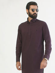 DEEP MAROON BUTTON DOWN KAMEEZ SHALWAR