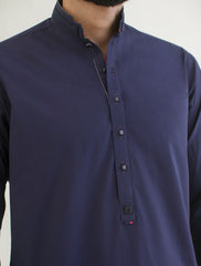 NAVY MANDARIN COLLAR- REVIT DETAILED KAMEEZ SHALWAR