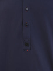 NAVY MANDARIN COLLAR- REVIT DETAILED KAMEEZ SHALWAR