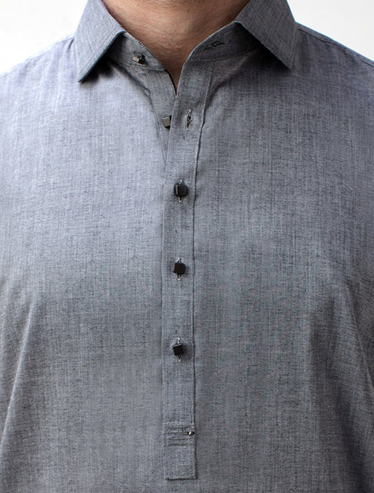 STEEL GRAY SIGNATURE SERIES KAMEEZ SHALWAR