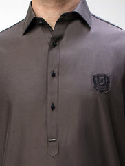 BROWN MONOGRAM KAMEEZ SHALWAR