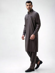 BROWN MONOGRAM KAMEEZ SHALWAR