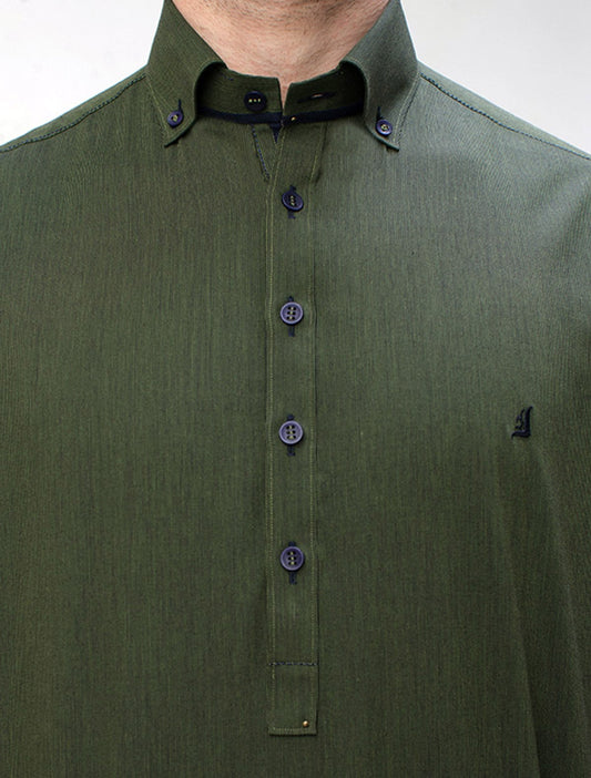 GREEN BUTTON DOWN KAMEEZ SHALWAR