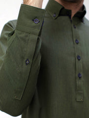 GREEN BUTTON DOWN KAMEEZ SHALWAR