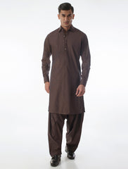 BROWN KAMEEZ SHALWAR WITH UNIQUE DETAILS