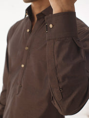 BROWN KAMEEZ SHALWAR WITH UNIQUE DETAILS