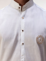 PEARL WHITE MONOGRAM KAMEEZ SHALWAR