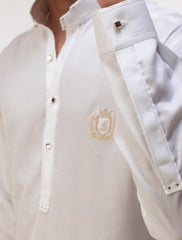PEARL WHITE MONOGRAM KAMEEZ SHALWAR