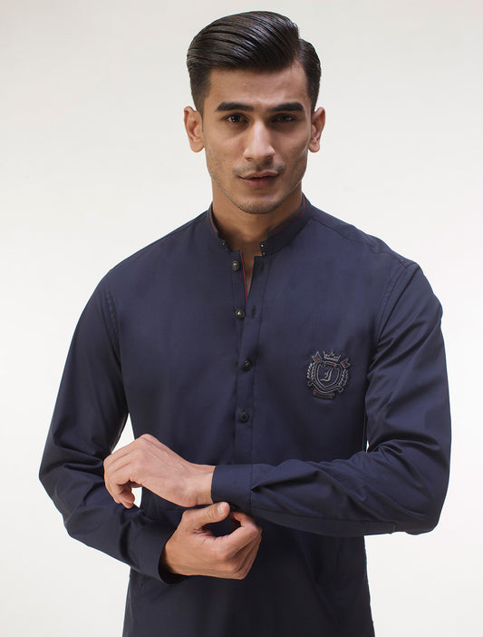 BLUE MONOGRAM KAMEEZ SHALWAR