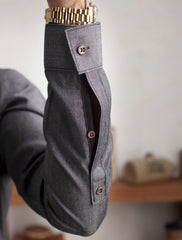 DARK GRAY SHIRT COLLAR KAMEEZ SHALWAR