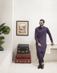 DEEP PURPLE TWO TONE FABRIC SHALWAR KAMEEZ