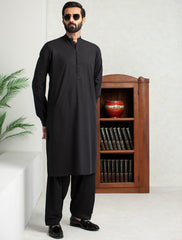 BLACK MANDARIN COLLAR KAMEEZ SHALWAR