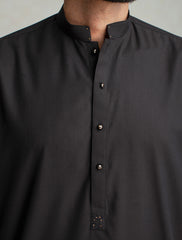 BLACK MANDARIN COLLAR KAMEEZ SHALWAR