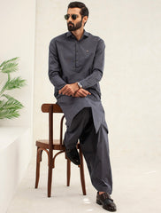 GRAY TEXTURE KAMEEZ SHALWAR