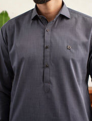 GRAY TEXTURE KAMEEZ SHALWAR