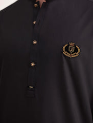 BLACK LOGO EMBELLISHED KAMEEZ SHALWAR