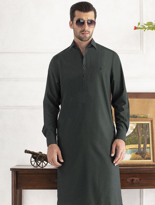 DARK GREEN – BLACK TONE KAMEEZ SHALWAR