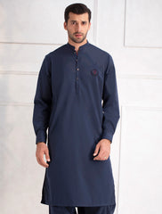 NAVY LOGO EMBELLISHED KAMEEZ SHALWAR