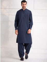 NAVY LOGO EMBELLISHED KAMEEZ SHALWAR