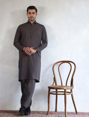 BROWNISH GRAY KAMEEZ SHALWAR