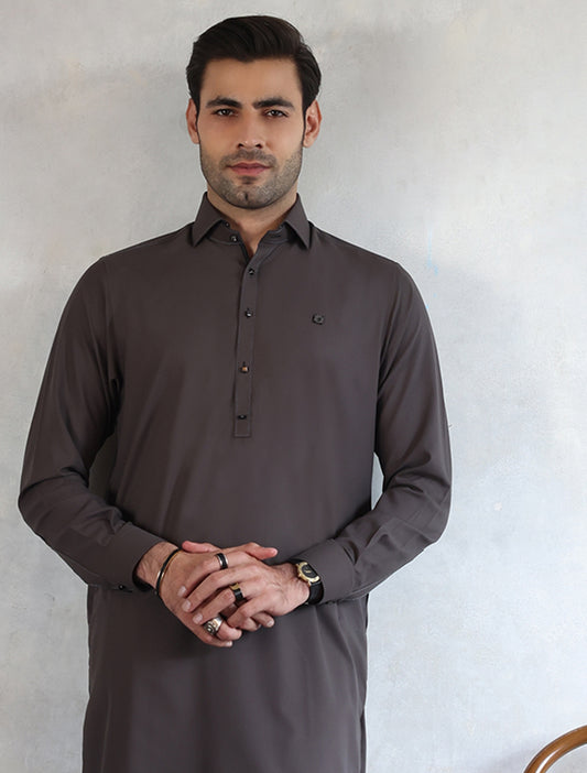 BROWNISH GRAY KAMEEZ SHALWAR