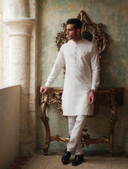 OFFWHITE COTTON SILK KURTA PAJAMA