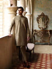 BEIGE COTTON SILK KURTA PAJAMA
