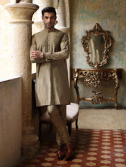 BEIGE COTTON SILK KURTA PAJAMA