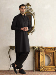BLACK ZIP DETAILED KAMEEZ SHALWAR
