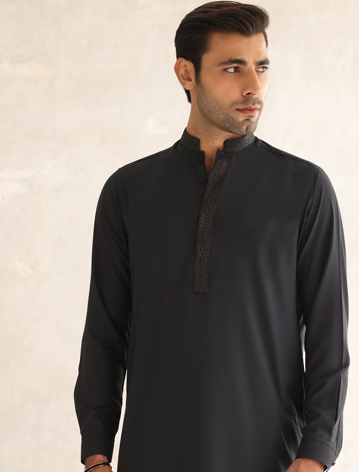 DARK GRAY EMBROIDERED KAMEEZ SHALWAR