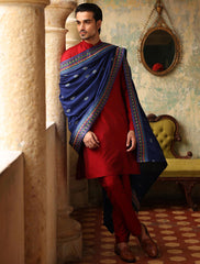 RED COTTON SILK KURTA PAJAMA