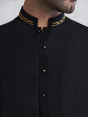 BLACK EMBROIDERED KAMEEZ SHALWAR
